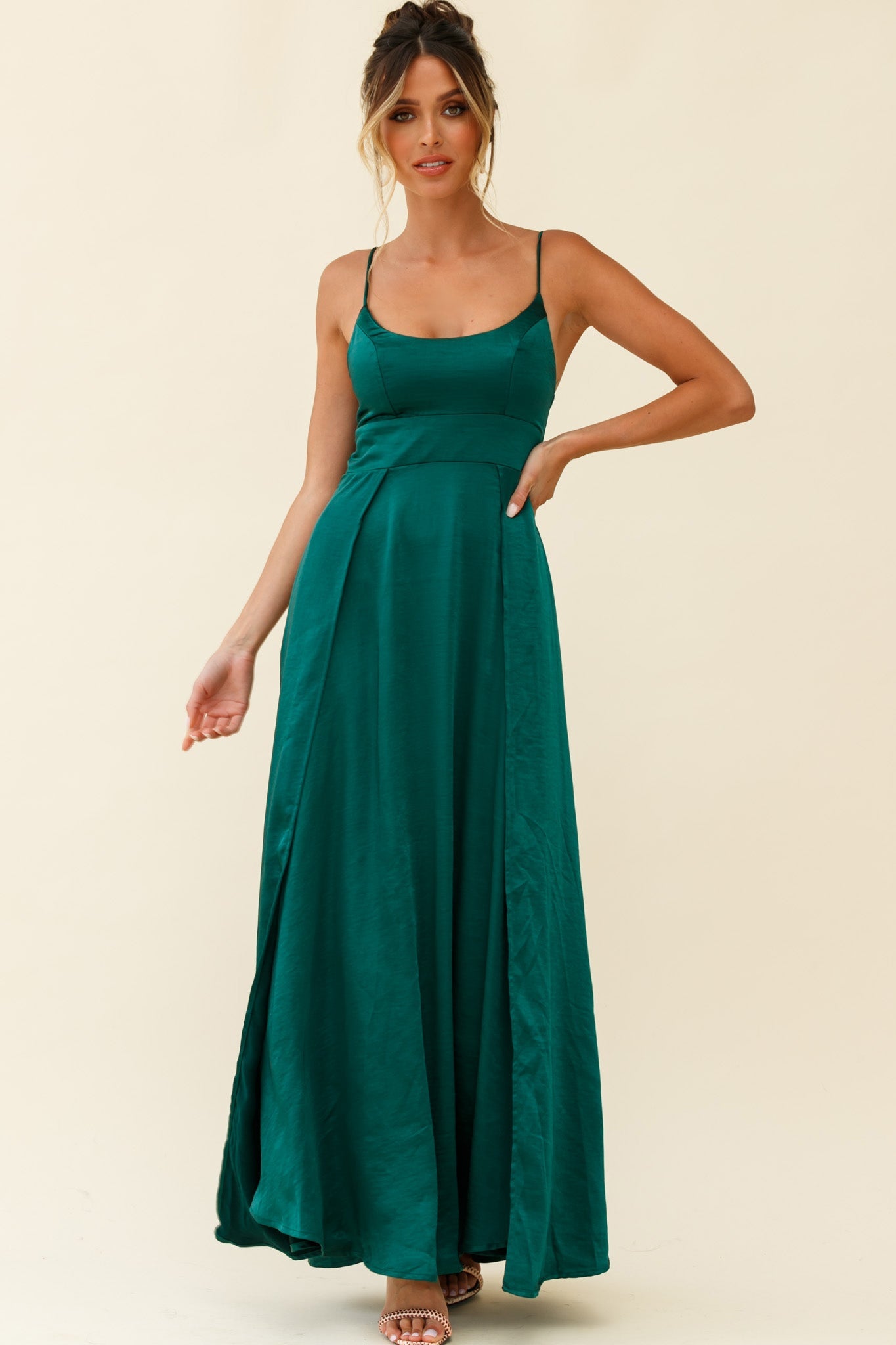 Joanne Empire Waist Maxi Dress Jade