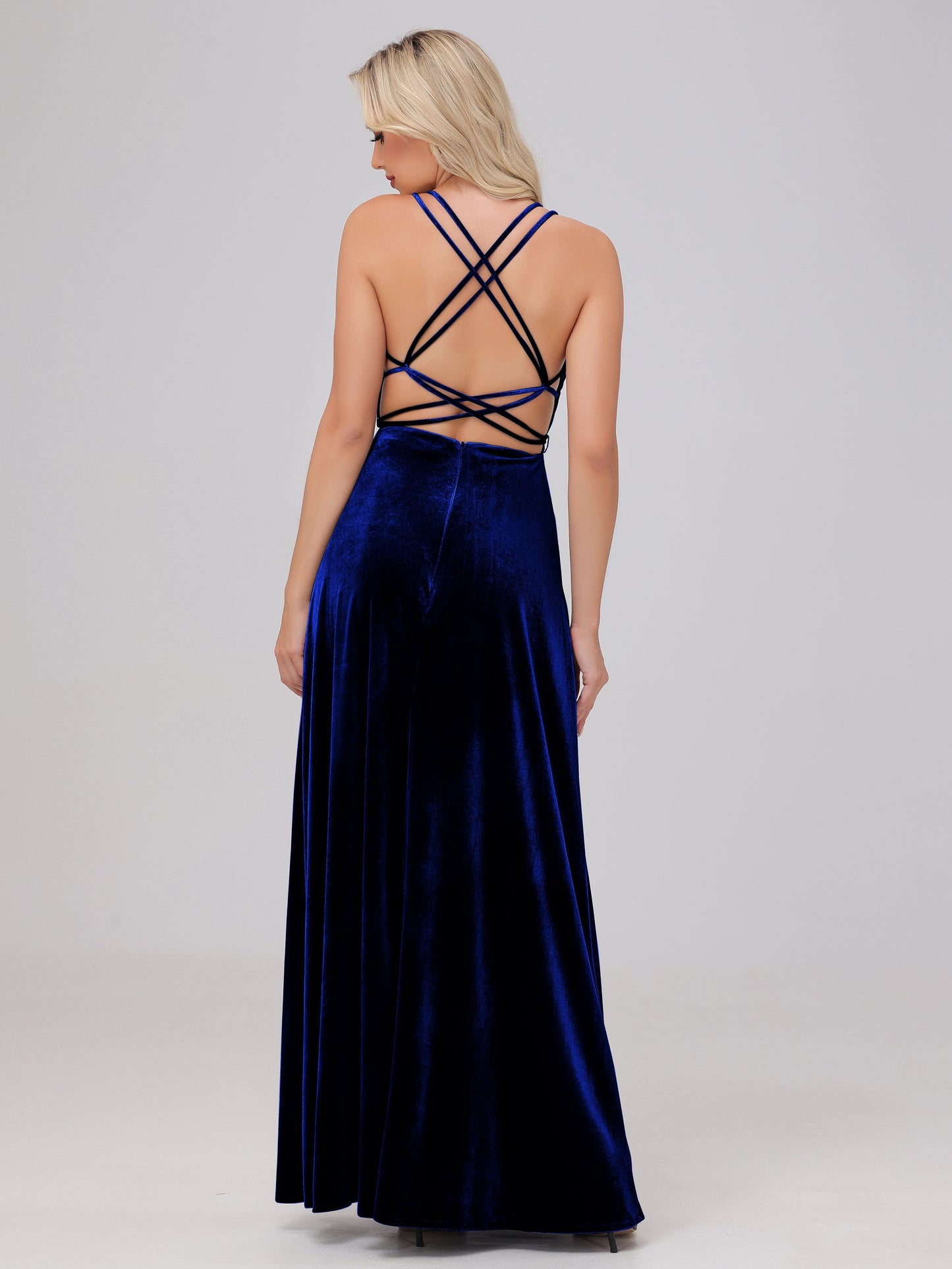 A-Line Spaghetti Straps Velvet Bridesmaid Dresses