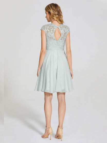 Alana Lace Cap Sleeves Short Bridesmaid Dress