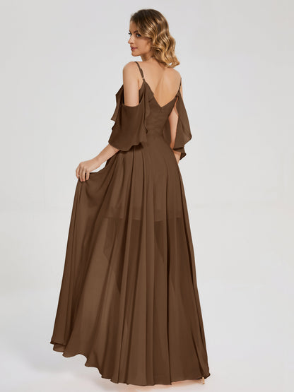 Lilah Asymmetrical Off the Shoulder Chiffon Bridesmaid Dress