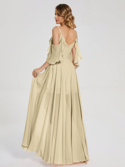 Lilah Asymmetrical Off the Shoulder Chiffon Bridesmaid Dress