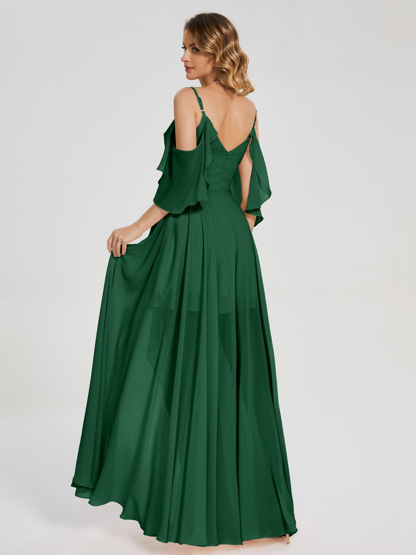 Lilah Asymmetrical Off the Shoulder Chiffon Bridesmaid Dress