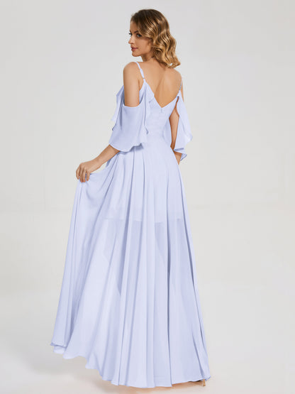 Lilah Asymmetrical Off the Shoulder Chiffon Bridesmaid Dress