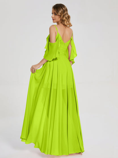 Lilah Asymmetrical Off the Shoulder Chiffon Bridesmaid Dress