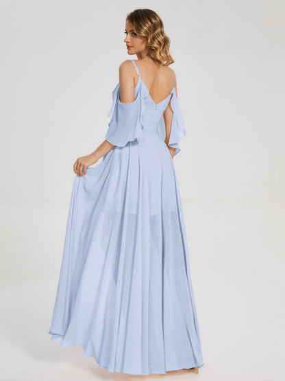 Lilah Asymmetrical Off the Shoulder Chiffon Bridesmaid Dress