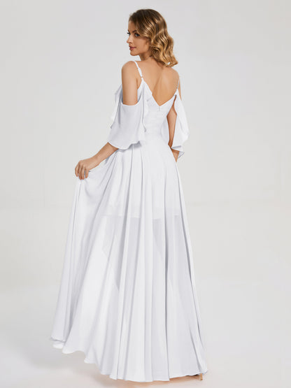 Lilah Asymmetrical Off the Shoulder Chiffon Bridesmaid Dress