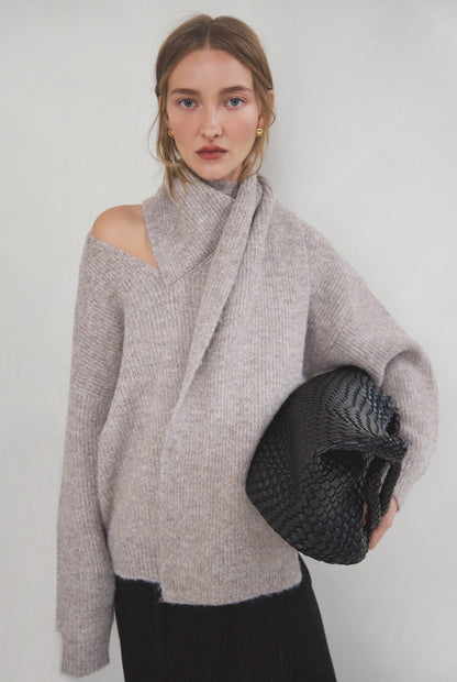 WOVEN VEGAN LEATHER TOTE BAG