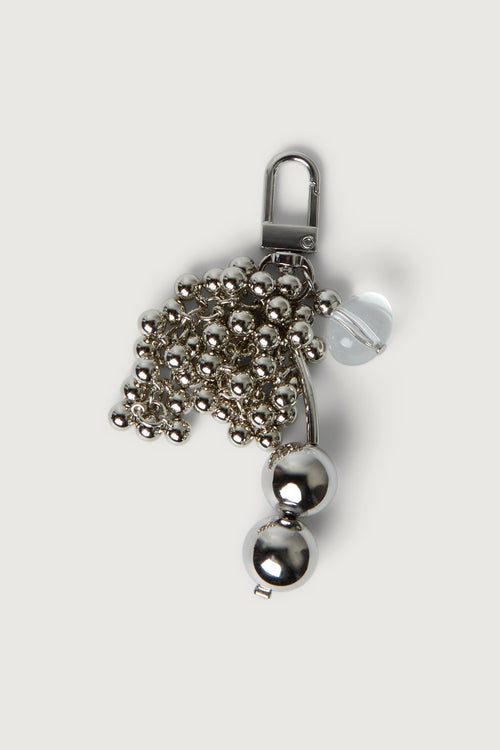 METALLIC BEADED BAG CHARM