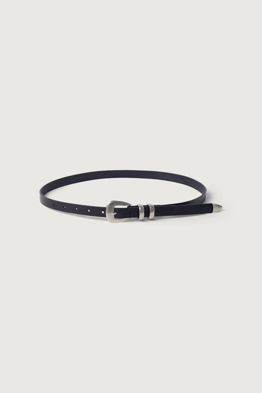 GENUINE LEATHER BELT WITH SILVER TIP
