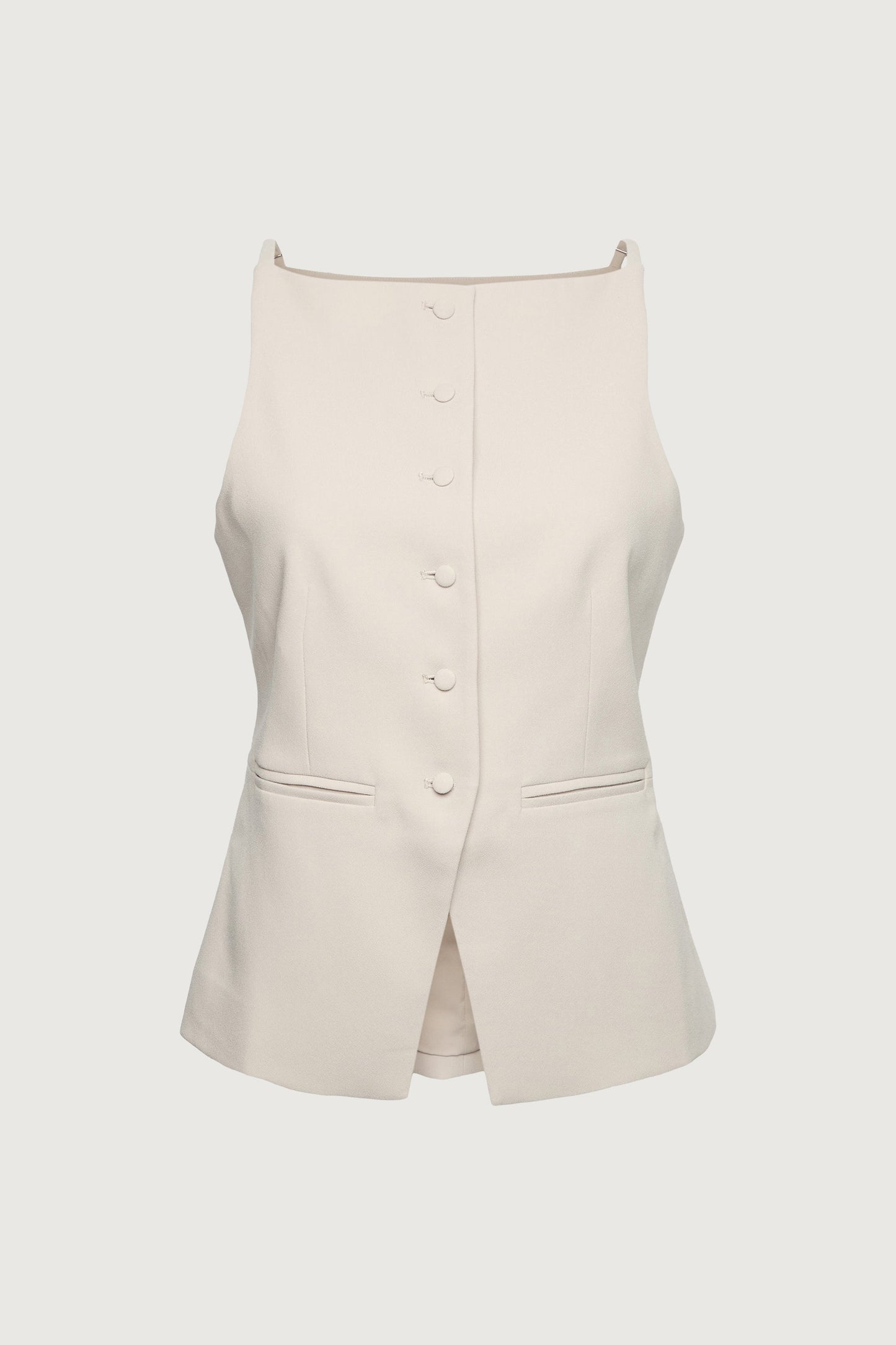 HIGH NECKLINE BUTTON VEST