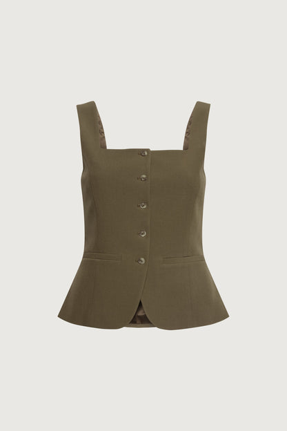 SQUARE NECK SUITING VEST