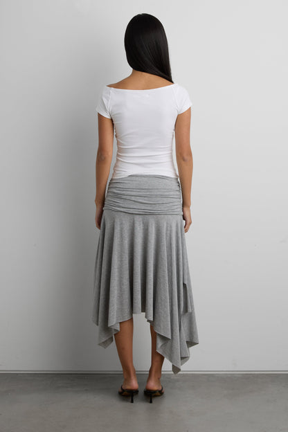 COTTON WIDE NECKLINE TOP