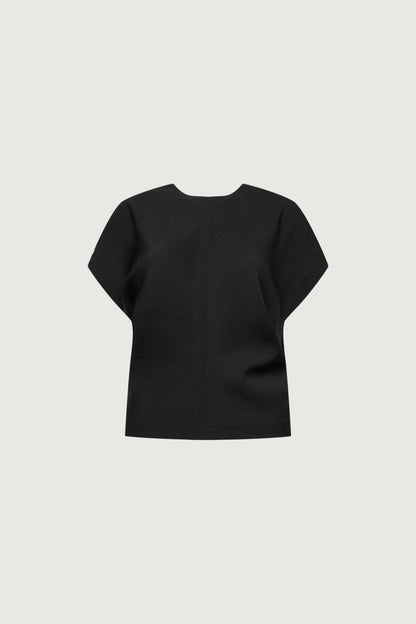 CRINKLED RAYON SHORT SLEEVE TOP