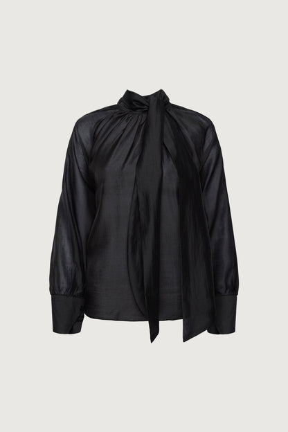 BLOUSE WITH TIE NECK DETAIL