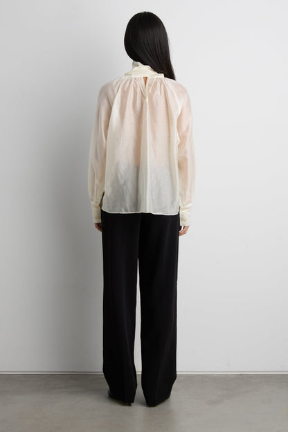 BLOUSE WITH TIE NECK DETAIL