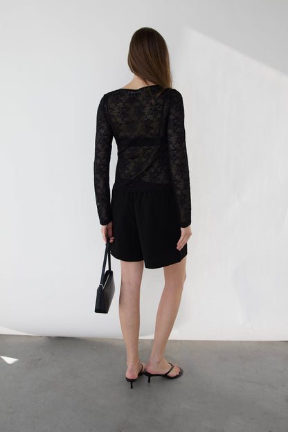 FLORAL LACE SHEER TOP