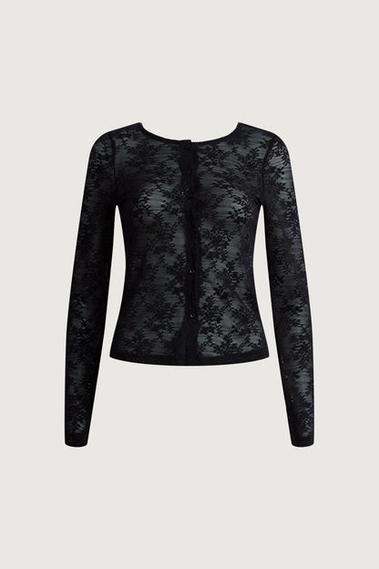 FLORAL LACE SHEER TOP
