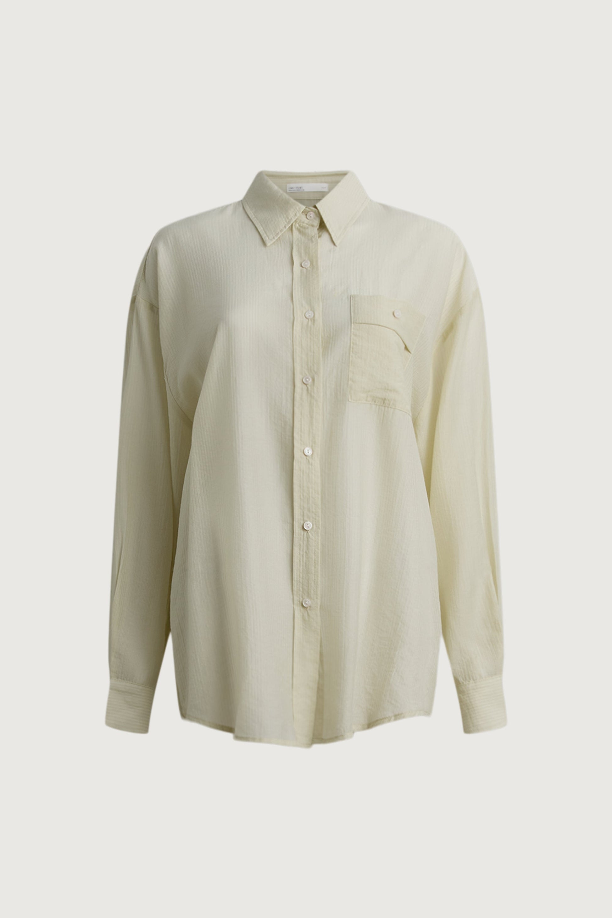 SHEER OVERSIZED BUTTON UP SHIRT