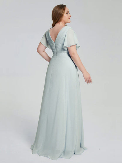 Plus Size Long Bridesmaid Dresses with Sleeves