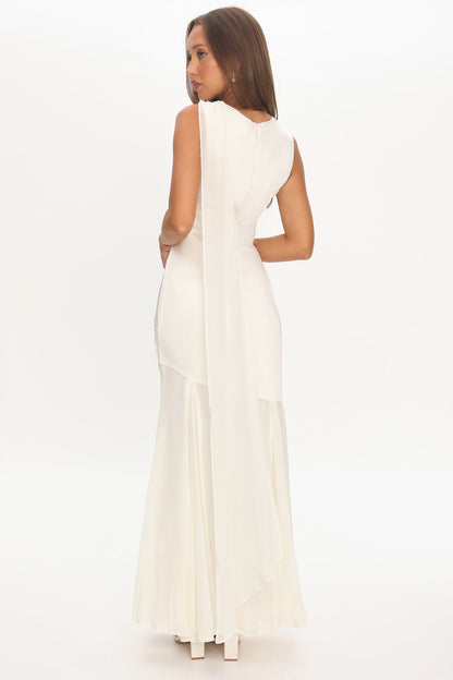 Meliza Keyhole Bust Maxi Dress Oyster