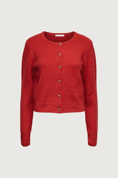 HEART BUTTON FRONT CARDIGAN