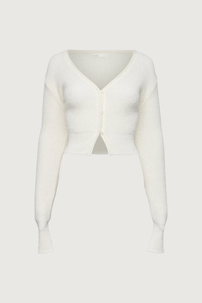 CROPPED LIGHTWEIGHT BUTTON FRONT CARDIGAN