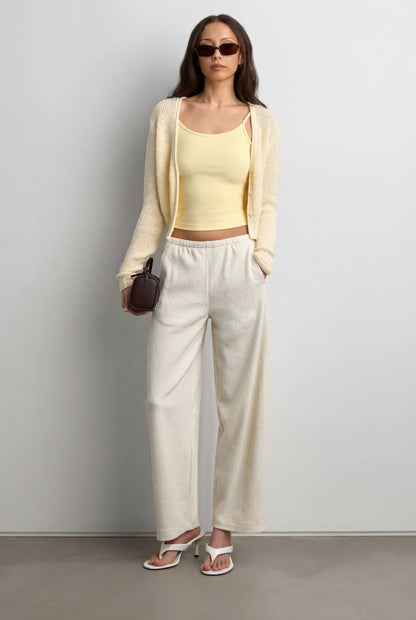 CROPPED LIGHTWEIGHT BUTTON FRONT CARDIGAN