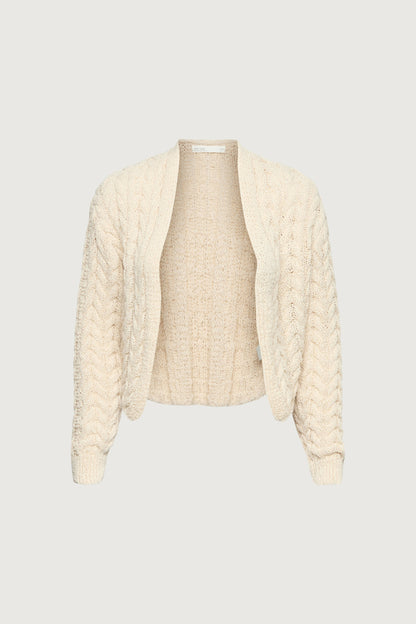 CABLE KNIT LONG-SLEEVE CARDIGAN