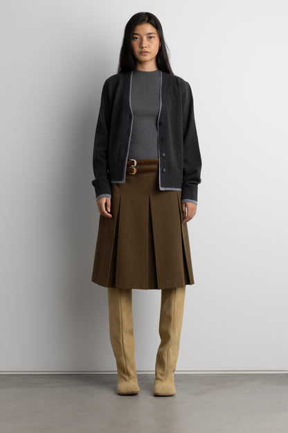 LAYERED EFFECT BUTTON FRONT CARDIGAN