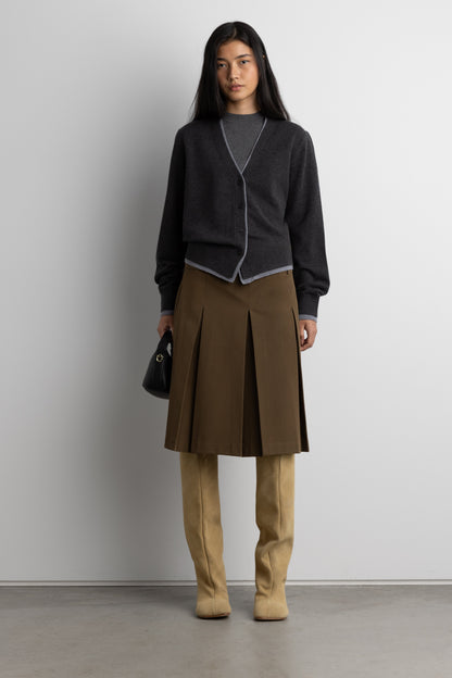 LAYERED EFFECT BUTTON FRONT CARDIGAN