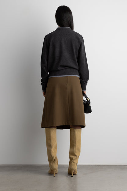 LAYERED EFFECT BUTTON FRONT CARDIGAN