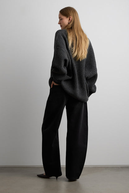 OVERSIZED SLOUCHY WOOL CARDIGAN
