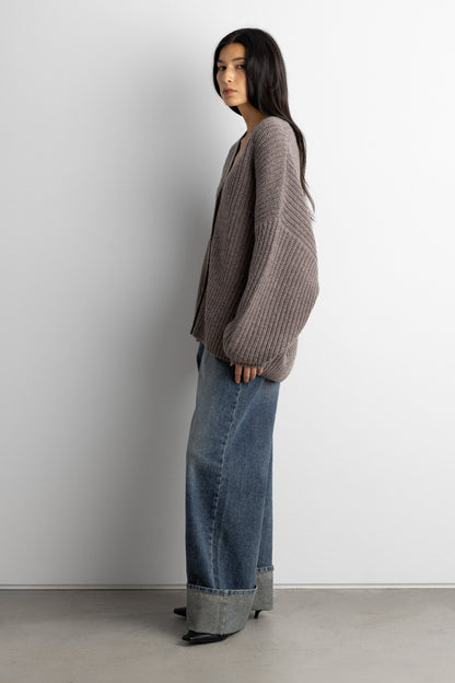 OVERSIZED SLOUCHY WOOL CARDIGAN