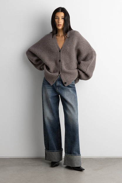 OVERSIZED SLOUCHY WOOL CARDIGAN
