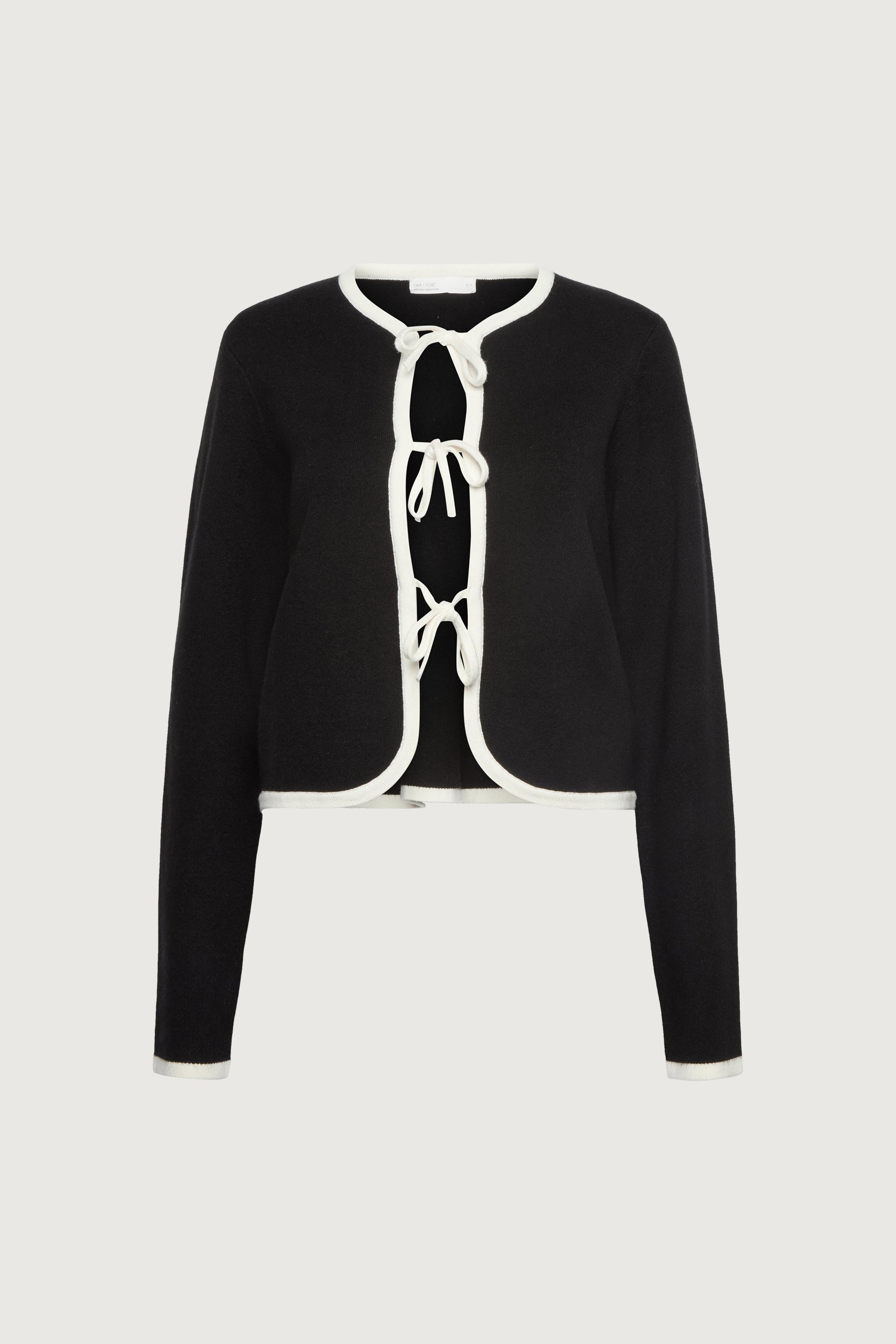 CONTRAST TRIM OPEN FRONT SWEATER