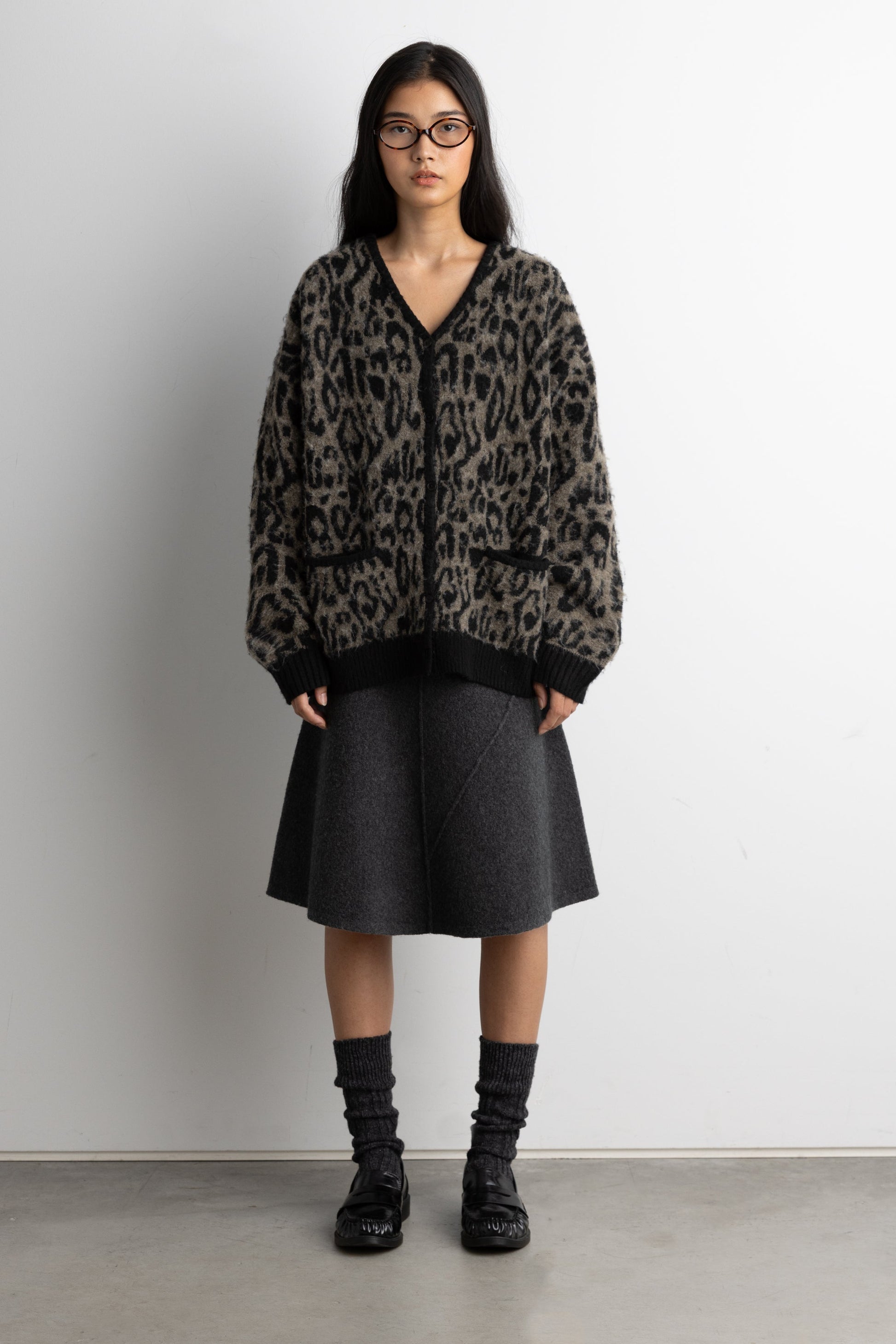 BRUSHED LEOPARD CARDIGAN