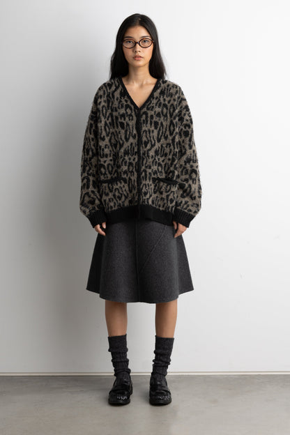BRUSHED LEOPARD CARDIGAN