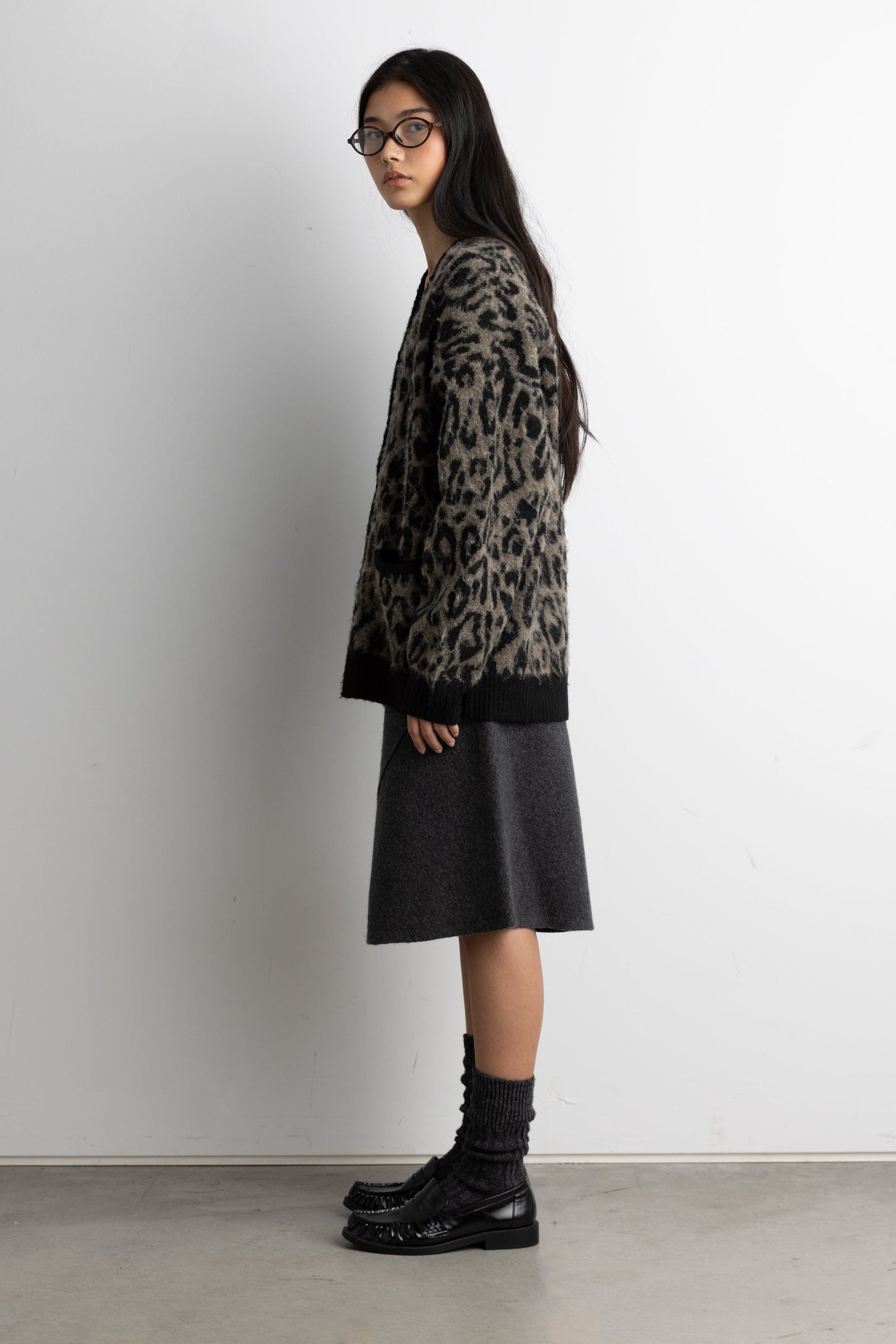 BRUSHED LEOPARD CARDIGAN