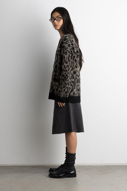 BRUSHED LEOPARD CARDIGAN