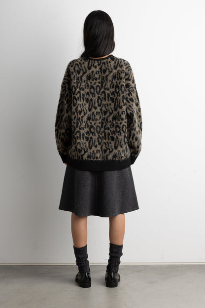 BRUSHED LEOPARD CARDIGAN