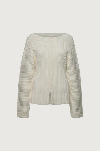 OTTOMAN RIBBED KNIT BUTTON FRONT TOP