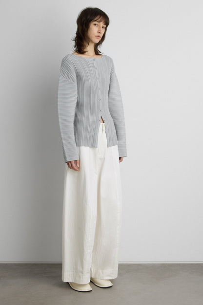 OTTOMAN RIBBED KNIT BUTTON FRONT TOP