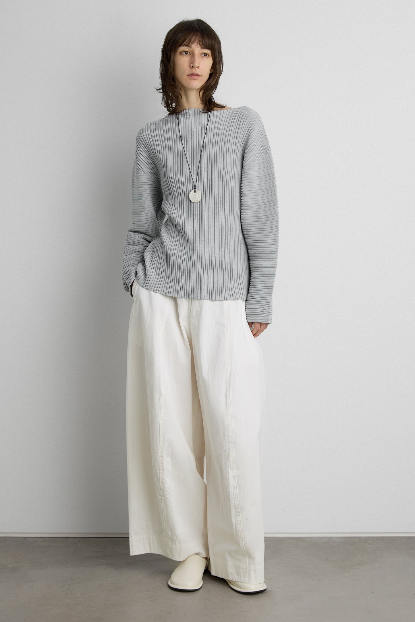 OTTOMAN RIBBED KNIT BUTTON FRONT TOP