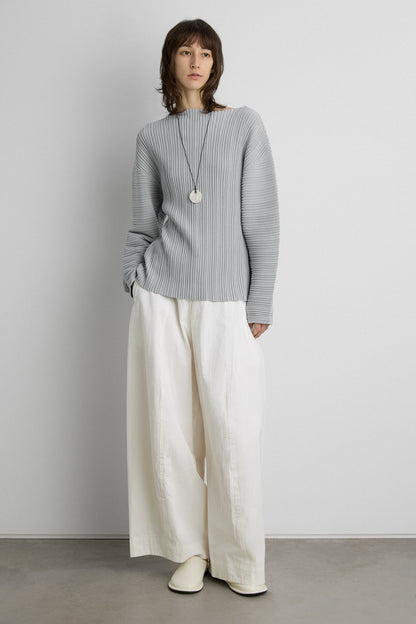 OTTOMAN RIBBED KNIT BUTTON FRONT TOP