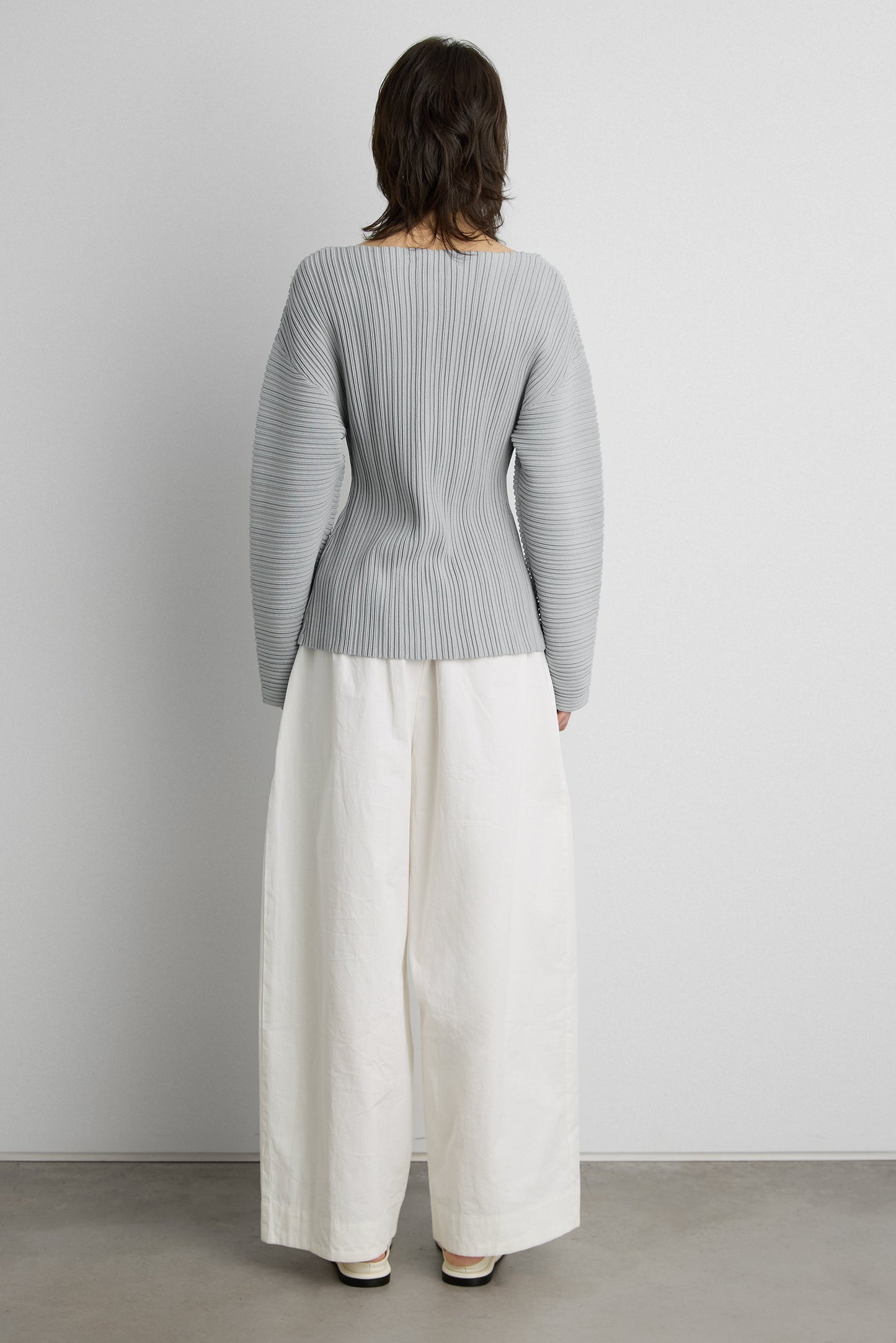 OTTOMAN RIBBED KNIT BUTTON FRONT TOP