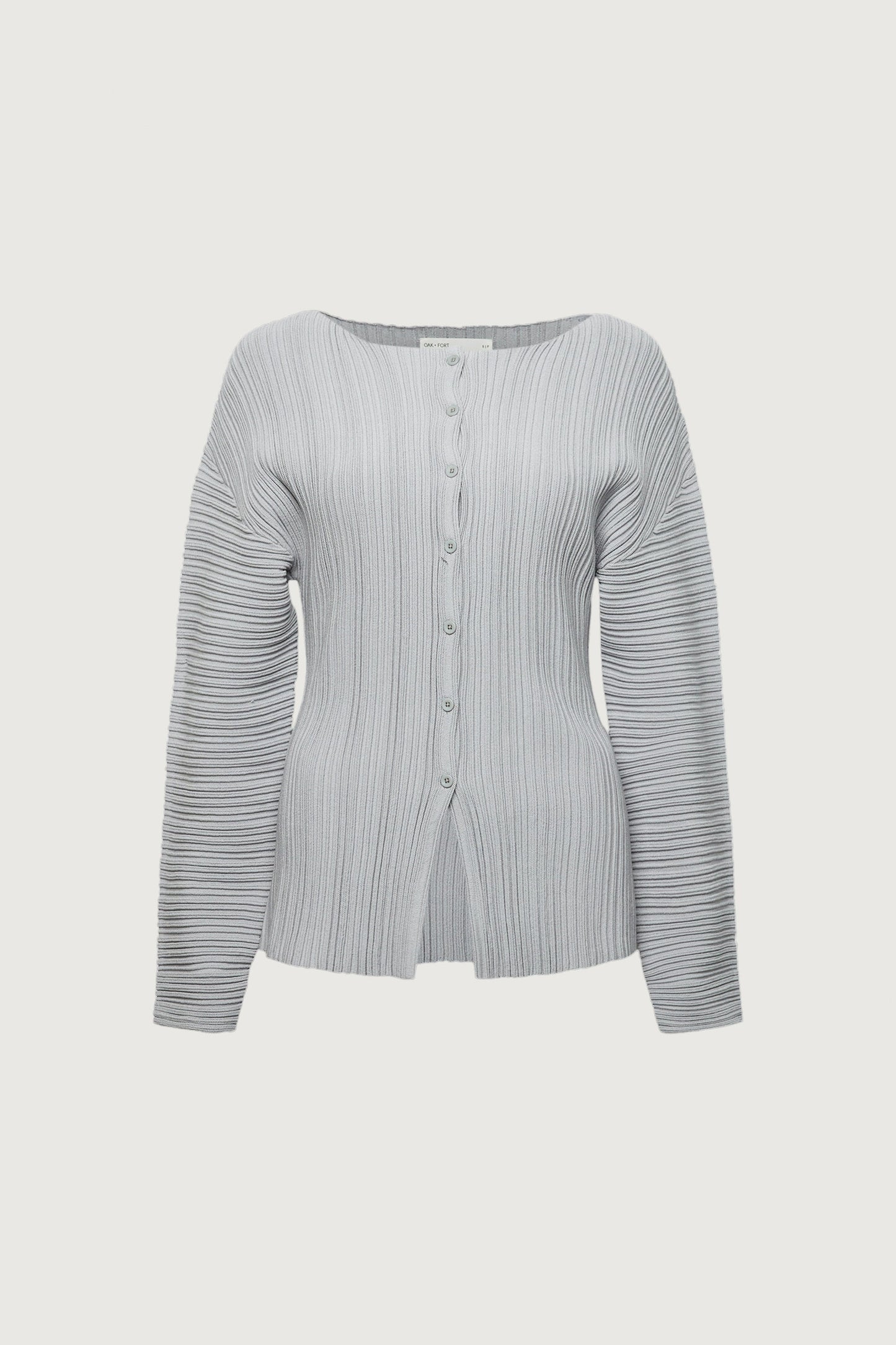 OTTOMAN RIBBED KNIT BUTTON FRONT TOP