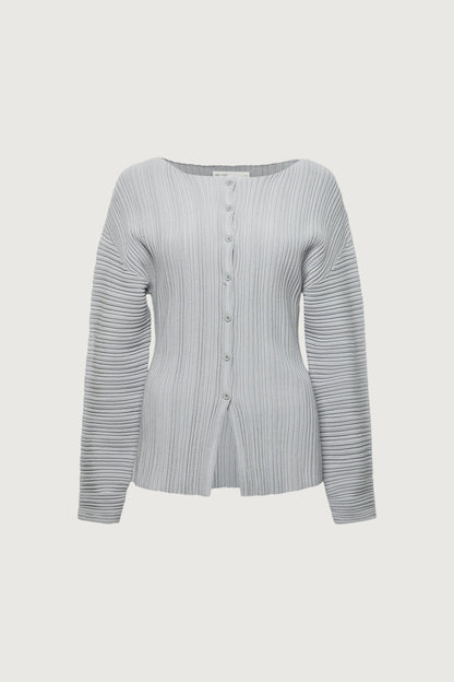 OTTOMAN RIBBED KNIT BUTTON FRONT TOP