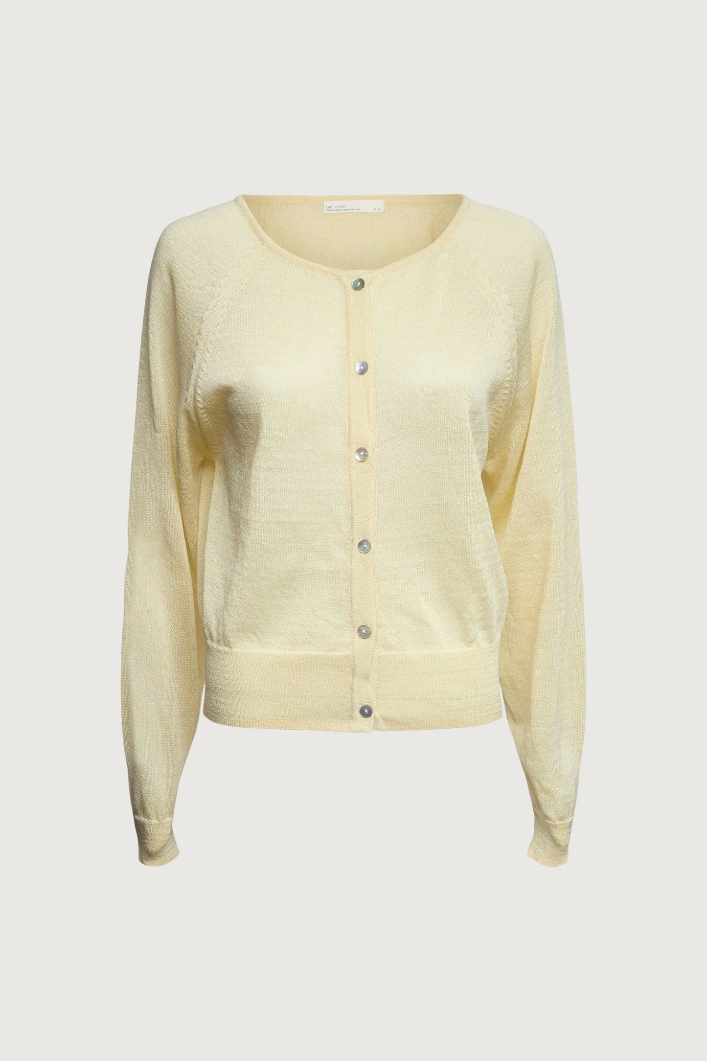 LINEN BLEND BUTTON-UP CARDIGAN
