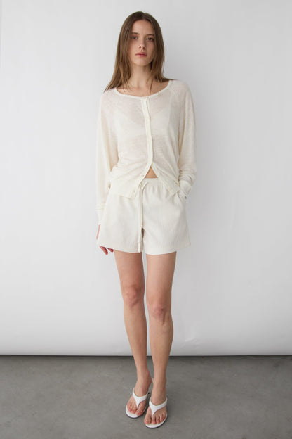 LINEN BLEND CARDIGAN