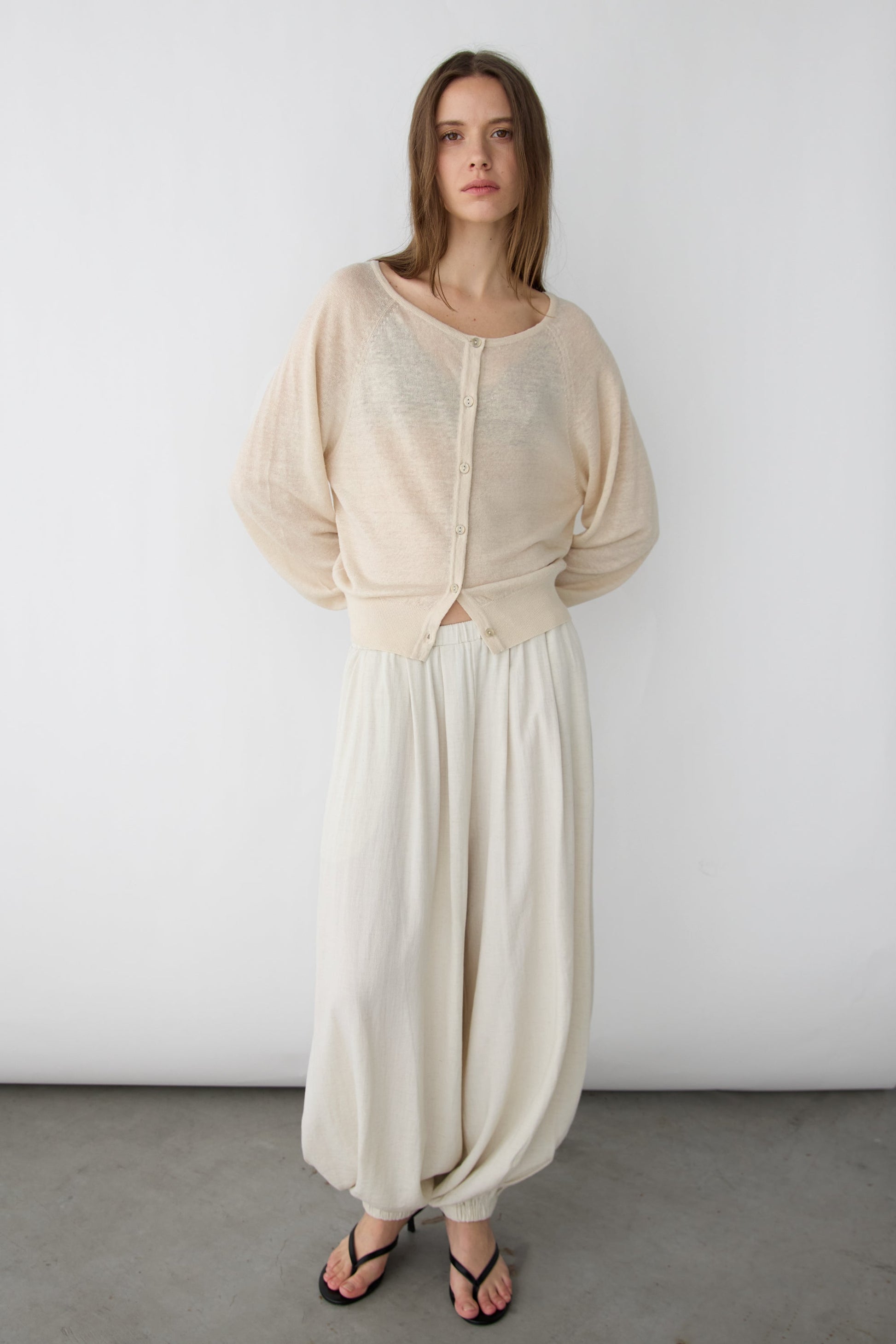 LINEN BLEND CARDIGAN